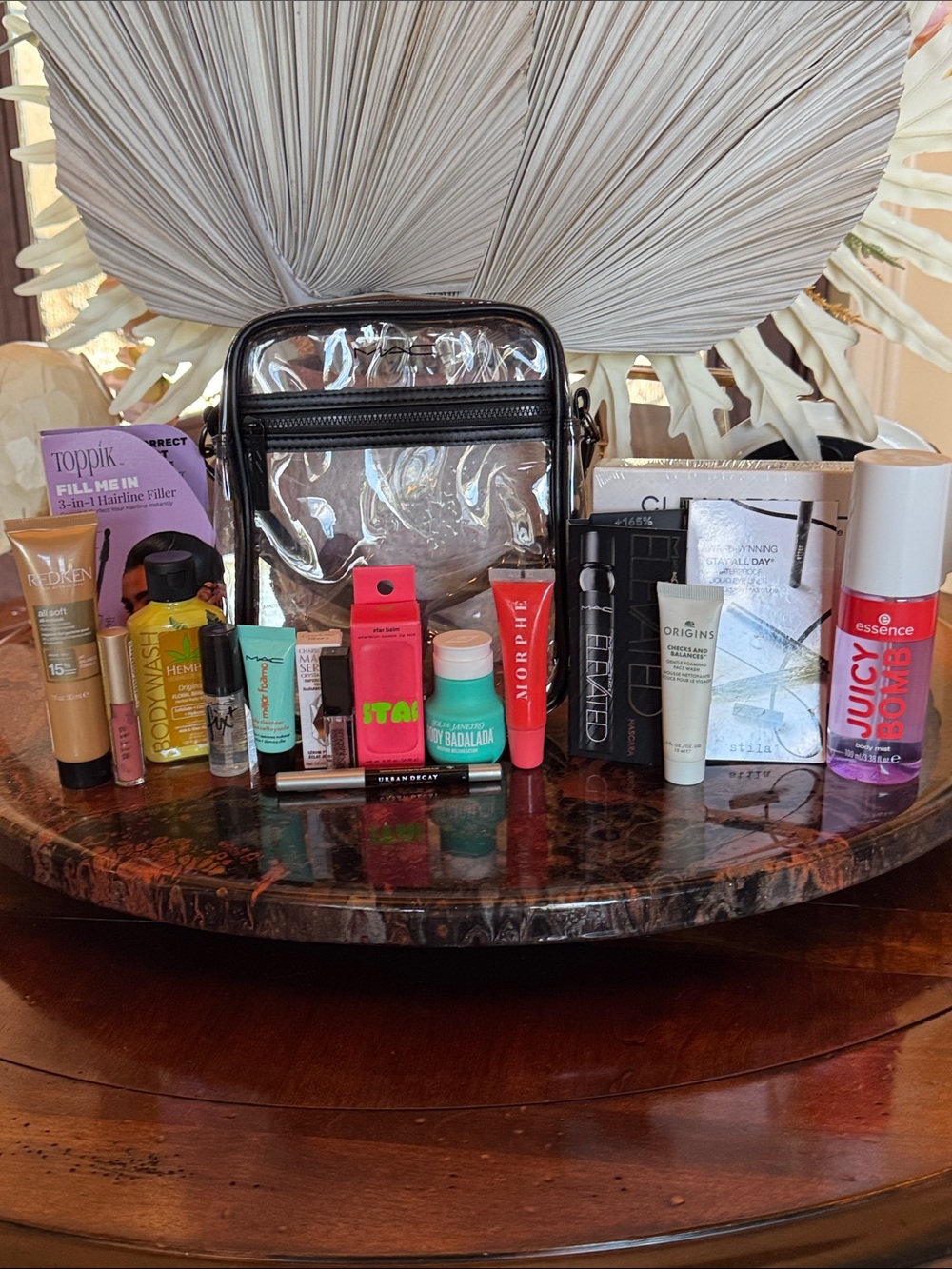 MAC Cosmetics Clear Travel Makeup Bag 17 Samples
